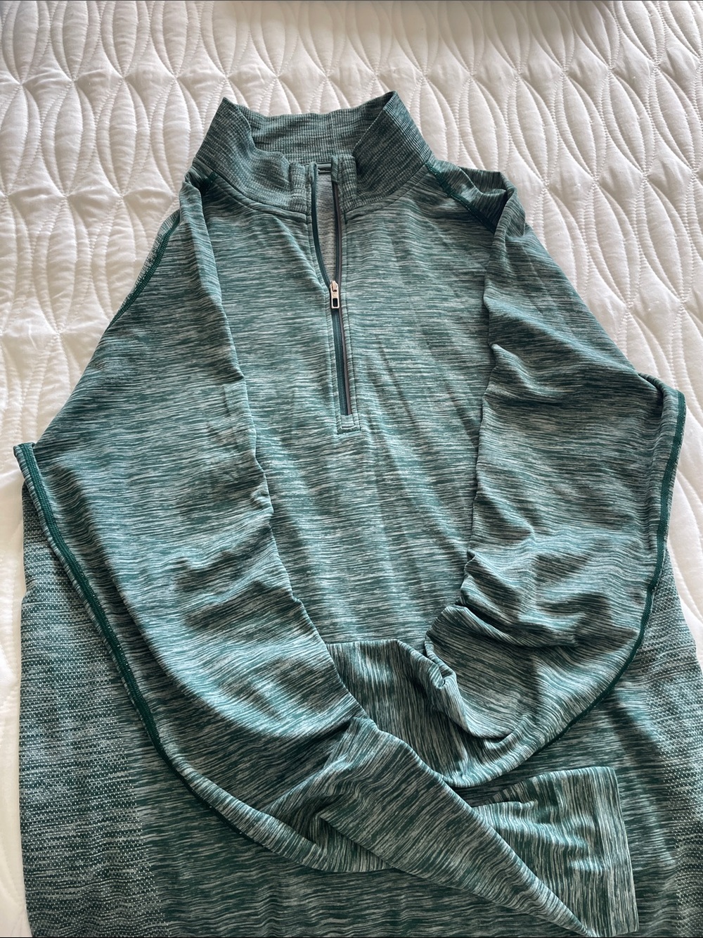 Lululemon Men's Quarter-Zip Performance Workout- Teal Green